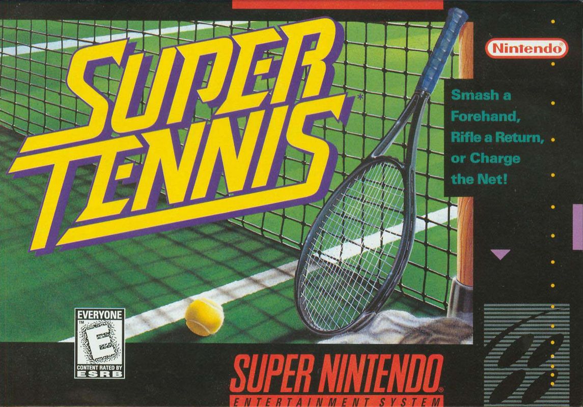 Super Tennis box art for Super Nintendo